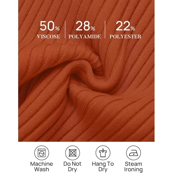 ZESICA Womens Long Sleeve Crewneck Shirts 2024 Fall Knit Sweater Slim Fitted Casual Basic Tee TopsCaramel