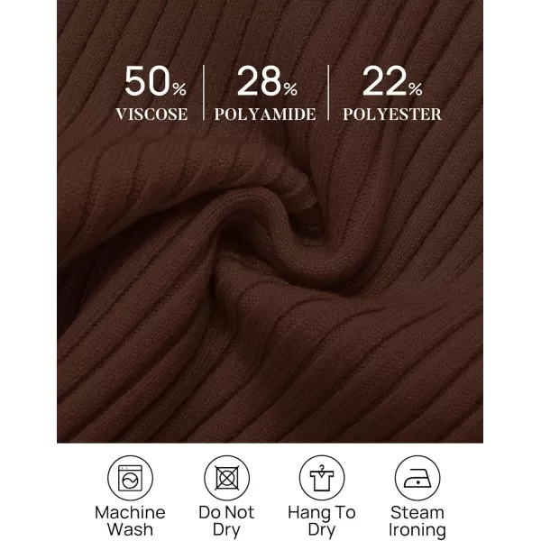 ZESICA Womens Long Sleeve Crewneck Shirts 2024 Fall Knit Sweater Slim Fitted Casual Basic Tee TopsCoffee