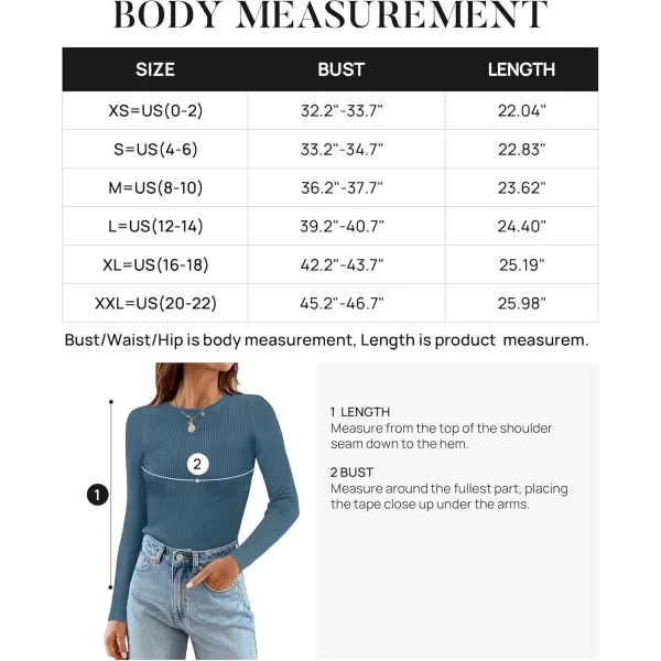 ZESICA Womens Long Sleeve Crewneck Shirts 2024 Fall Knit Sweater Slim Fitted Casual Basic Tee TopsDarkblue