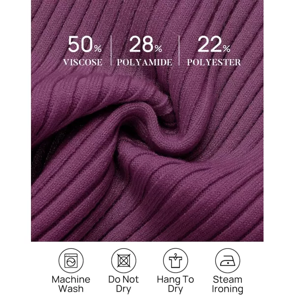 ZESICA Womens Long Sleeve Crewneck Shirts 2024 Fall Knit Sweater Slim Fitted Casual Basic Tee TopsFuchsia