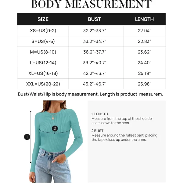 ZESICA Womens Long Sleeve Crewneck Shirts 2024 Fall Knit Sweater Slim Fitted Casual Basic Tee TopsLake