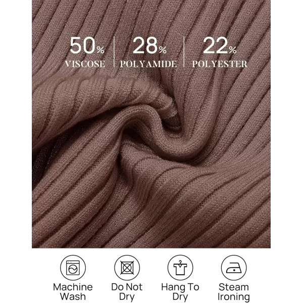 ZESICA Womens Long Sleeve Crewneck Shirts 2024 Fall Knit Sweater Slim Fitted Casual Basic Tee TopsMocha