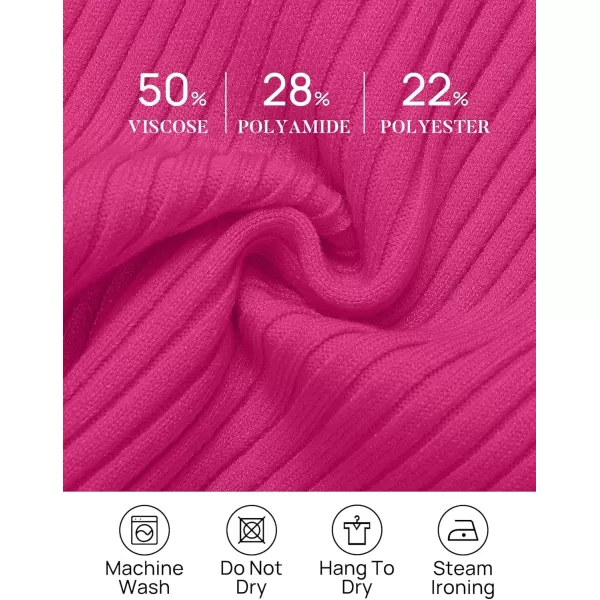 ZESICA Womens Long Sleeve Crewneck Shirts 2024 Fall Knit Sweater Slim Fitted Casual Basic Tee TopsRose