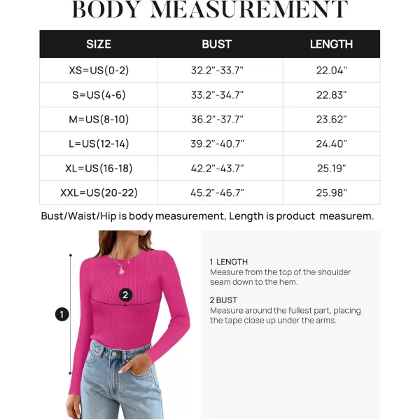 ZESICA Womens Long Sleeve Crewneck Shirts 2024 Fall Knit Sweater Slim Fitted Casual Basic Tee TopsRose