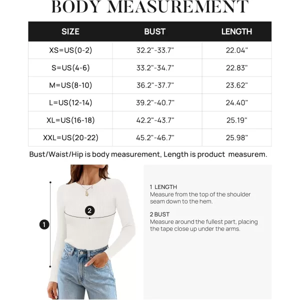 ZESICA Womens Long Sleeve Crewneck Shirts 2024 Fall Knit Sweater Slim Fitted Casual Basic Tee TopsWhite