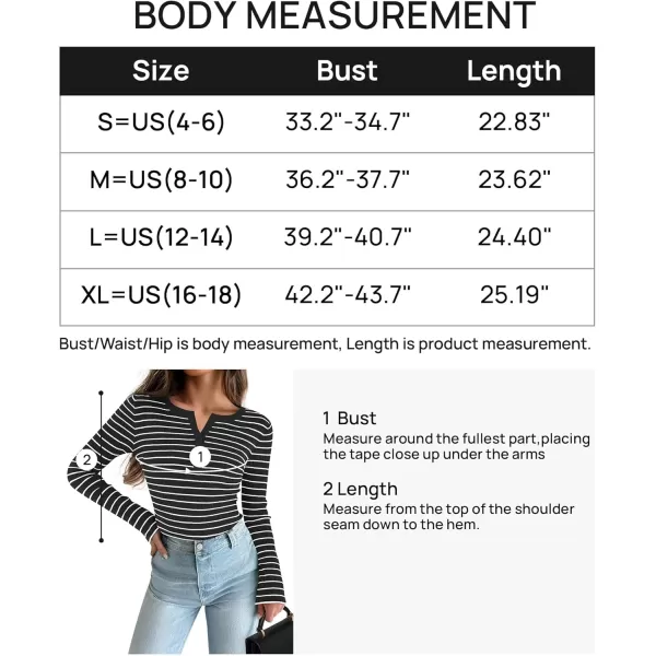 ZESICA Womens Long Sleeve Striped Shirts V Neck Button Up Sweater Casual Loose Basic Tops 2024 Trendy Fall ClothesBlack