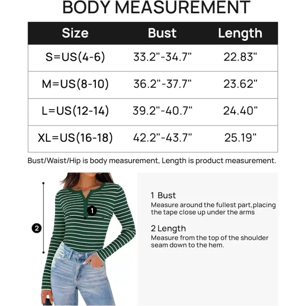 ZESICA Womens Long Sleeve Striped Shirts V Neck Button Up Sweater Casual Loose Basic Tops 2024 Trendy Fall ClothesGreen