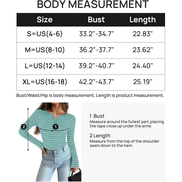 ZESICA Womens Long Sleeve Striped Shirts V Neck Button Up Sweater Casual Loose Basic Tops 2024 Trendy Fall ClothesMint