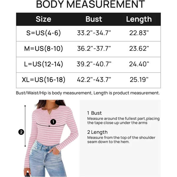 ZESICA Womens Long Sleeve Striped Shirts V Neck Button Up Sweater Casual Loose Basic Tops 2024 Trendy Fall ClothesPink