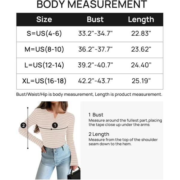 ZESICA Womens Long Sleeve Striped Shirts V Neck Button Up Sweater Casual Loose Basic Tops 2024 Trendy Fall ClothesSand