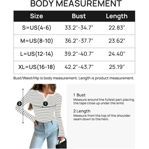 ZESICA Womens Long Sleeve Striped Shirts V Neck Button Up Sweater Casual Loose Basic Tops 2024 Trendy Fall ClothesWhite