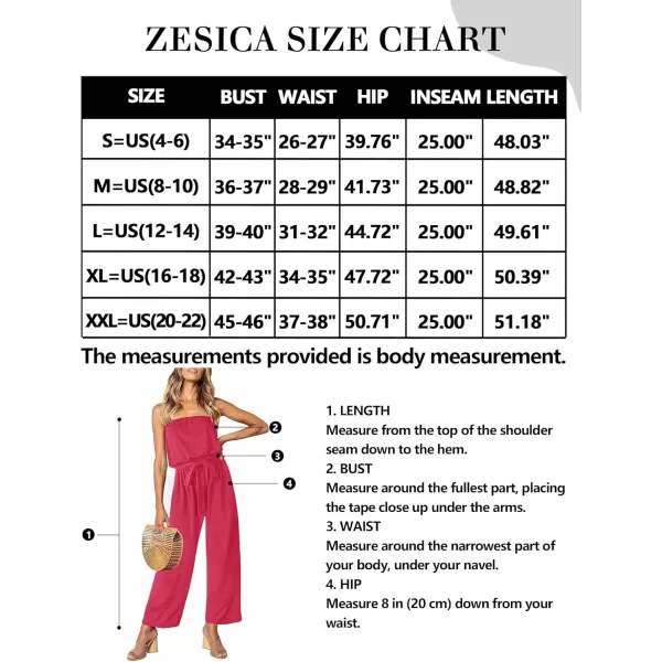 ZESICA Womens 2024 Casual Off Shoulder Solid Color Strapless Belted Wide Leg Jumpsuit RomperTeaberry