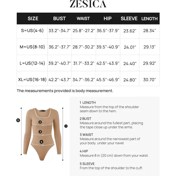 ZESICA Womens Long Sleeve Square Neck Bodysuits 2024 Fall Ribbed Color Block Slim Fitted Knit Basic Body Suit TopsToffee