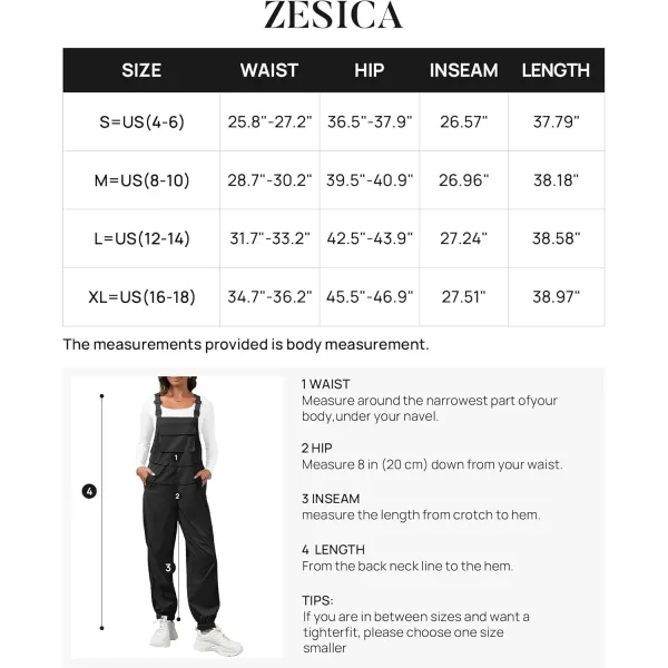 ZESICA Womens Sleeveless Overalls Jumpsuit Casual Loose Adjustable Straps Bib Long Pant Jumpsuits with PocketsBlack