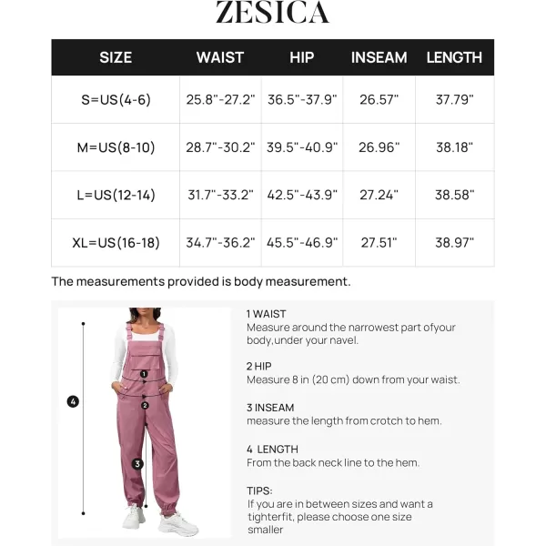 ZESICA Womens Sleeveless Overalls Jumpsuit Casual Loose Adjustable Straps Bib Long Pant Jumpsuits with PocketsPink