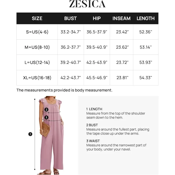 ZESICA Womens 2024 Summer Loose Jumpsuit Casual V Neck Sleeveless Oversized Wide Leg Pant Overalls Romper with PocketsPink