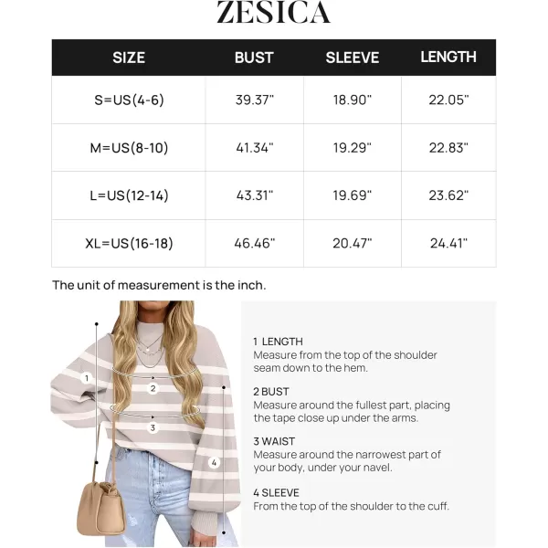ZESICA Womens 2024 Fall Fashion Turtleneck Long Sleeve Striped Ribbed Knit Loose Pullover Sweater TopsAlmond