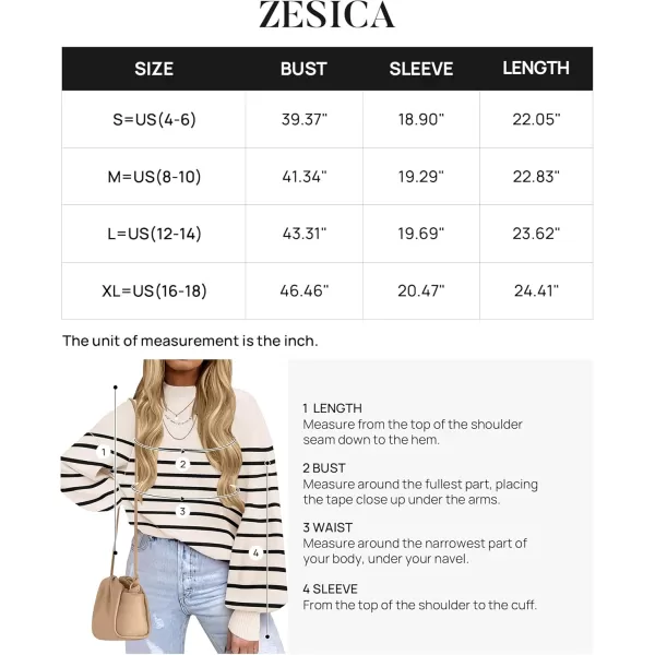 ZESICA Womens 2024 Fall Fashion Turtleneck Long Sleeve Striped Ribbed Knit Loose Pullover Sweater TopsApricot