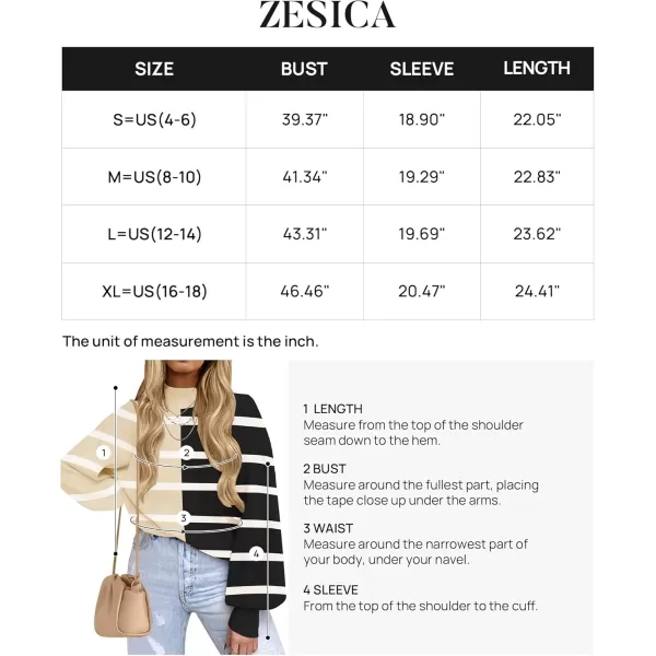 ZESICA Womens 2024 Fall Fashion Turtleneck Long Sleeve Striped Ribbed Knit Loose Pullover Sweater TopsCream