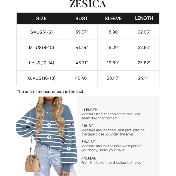 ZESICA Womens 2024 Fall Fashion Turtleneck Long Sleeve Striped Ribbed Knit Loose Pullover Sweater TopsDarkblue