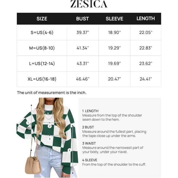 ZESICA Womens 2024 Fall Fashion Turtleneck Long Sleeve Striped Ribbed Knit Loose Pullover Sweater TopsDarkgreenplaid