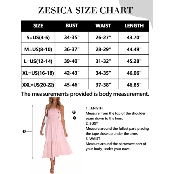 ZESICA Womens 2024 Summer Strapless Dress Off Shoulder Sleeveless High Waist Solid Color Beach Long DressesSolid Blush Pink