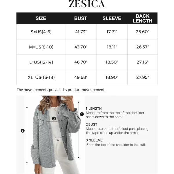 ZESICA Womens Casual Long Sleeve Button Down Loose Lightweight Shacket Shirt Jacket Coat Outerwear with PocketsLightgrey