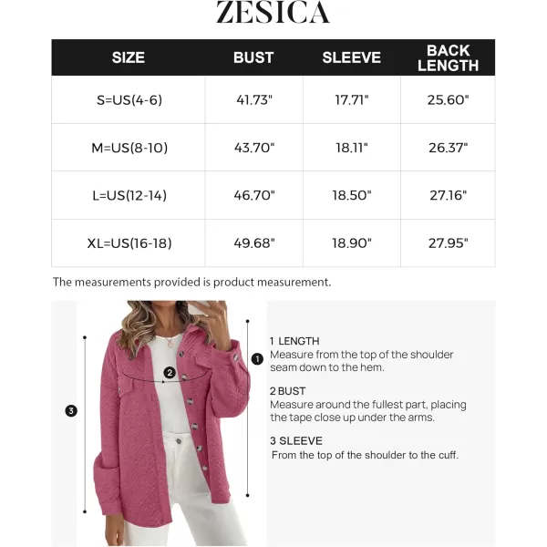 ZESICA Womens Casual Long Sleeve Button Down Loose Lightweight Shacket Shirt Jacket Coat Outerwear with PocketsPlum
