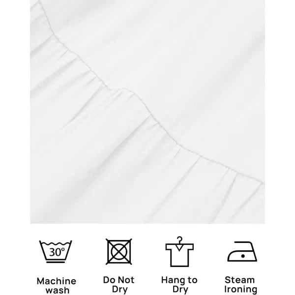 ZESICA Womens 2024 Casual Long Sleeve Crew Neck High Waist Smocked Flowy Tiered Midi DressWhite