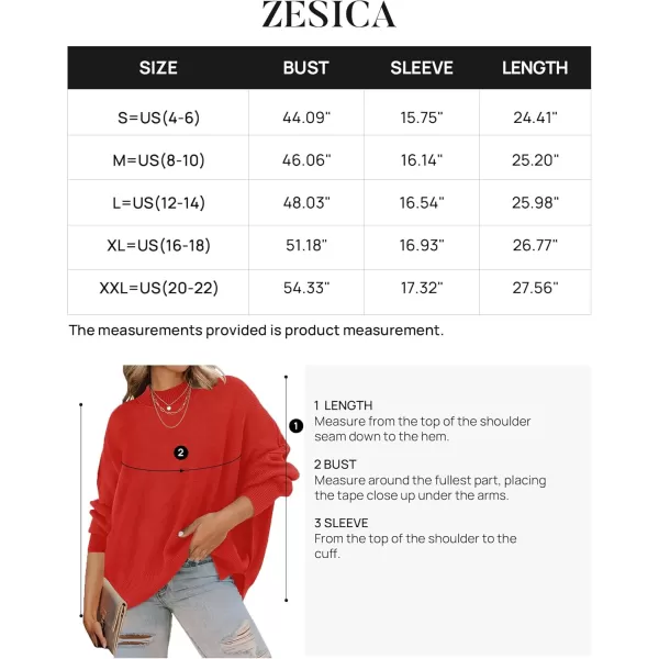 ZESICA Womens 2024 Fall Casual Long Sleeve Crew Neck Side Slit Oversized Ribbed Knit Pullover Sweater TopsFirered