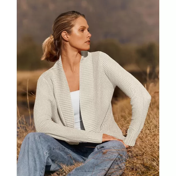 ZESICA Womens 2024 Fall Winter Long Sleeve Open Front Casual Lightweight Soft Knit Cardigan Sweater OuterwearApricot