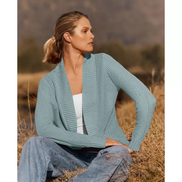 ZESICA Womens 2024 Fall Winter Long Sleeve Open Front Casual Lightweight Soft Knit Cardigan Sweater OuterwearMint