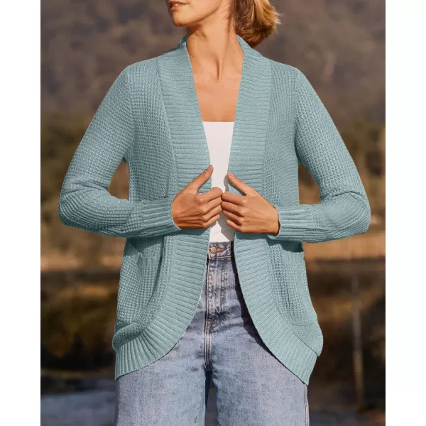 ZESICA Womens 2024 Fall Winter Long Sleeve Open Front Casual Lightweight Soft Knit Cardigan Sweater OuterwearMint