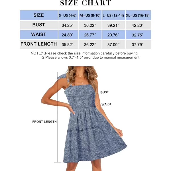 ZESICA Womens 2024 Summer Boho Floral Printed Spaghetti Strap Square Neck Ruffle A Line Swing Beach Mini DressDustyblue
