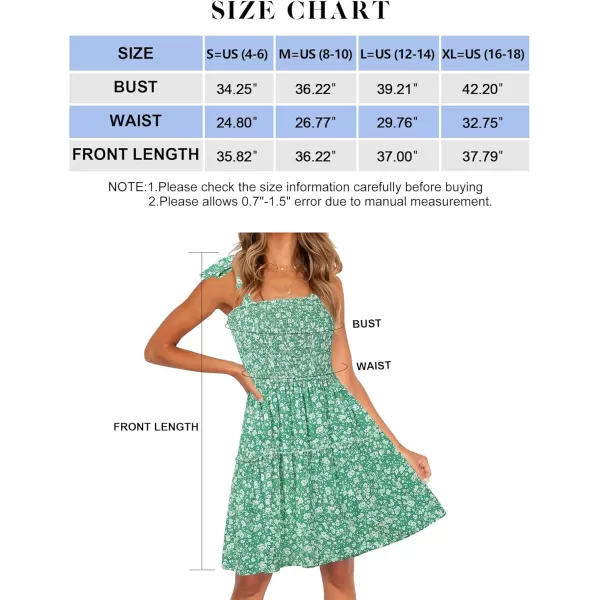 ZESICA Womens 2024 Summer Boho Floral Printed Spaghetti Strap Square Neck Ruffle A Line Swing Beach Mini DressGreen