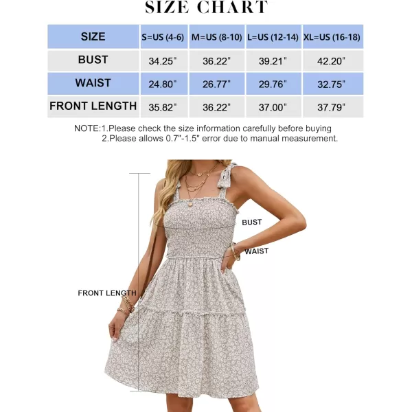 ZESICA Womens 2024 Summer Boho Floral Printed Spaghetti Strap Square Neck Ruffle A Line Swing Beach Mini DressLightkhaki