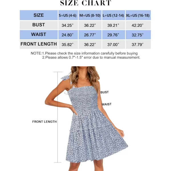 ZESICA Womens 2024 Summer Boho Floral Printed Spaghetti Strap Square Neck Ruffle A Line Swing Beach Mini DressMidblue