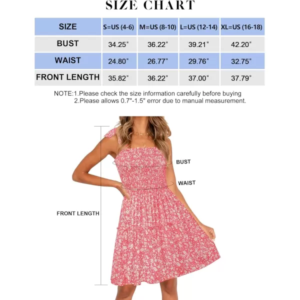 ZESICA Womens 2024 Summer Boho Floral Printed Spaghetti Strap Square Neck Ruffle A Line Swing Beach Mini DressPink