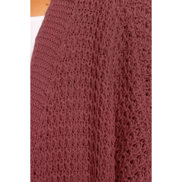 ZESICA Womens 2024 Fall Long Batwing Sleeve Open Front Chunky Knit Cardigan SweaterBrickred