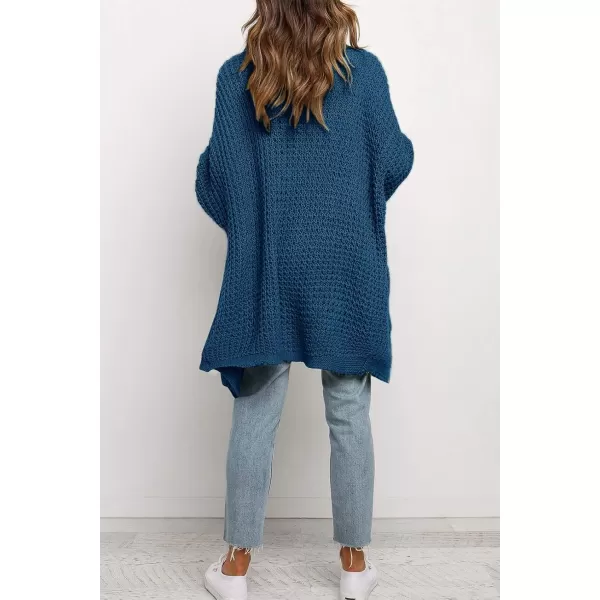 ZESICA Womens 2024 Fall Long Batwing Sleeve Open Front Chunky Knit Cardigan SweaterDustyblue