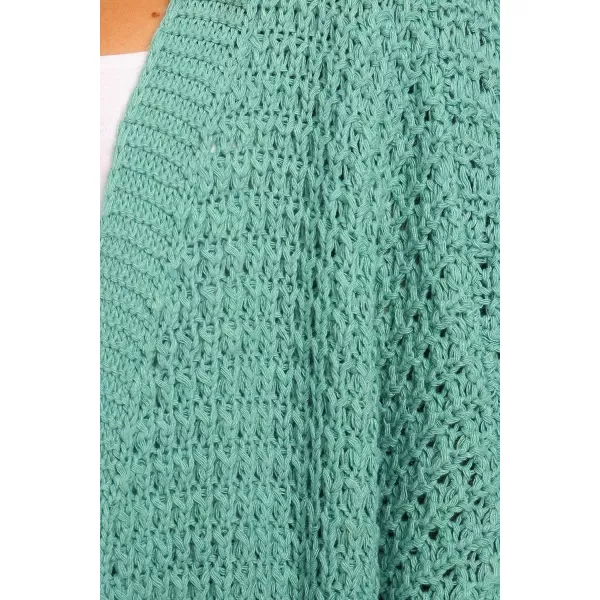 ZESICA Womens 2024 Fall Long Batwing Sleeve Open Front Chunky Knit Cardigan SweaterGreen