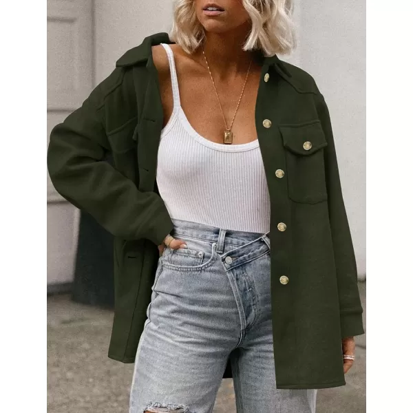 ZESICA Womens Casual Trench Coat Long Sleeve Lapel Button Down Belted Jacket Outerwear Peacoat with PocketsArmy Green