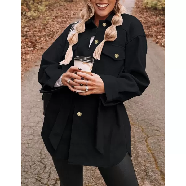 ZESICA Womens Casual Trench Coat Long Sleeve Lapel Button Down Belted Jacket Outerwear Peacoat with PocketsCharcoal