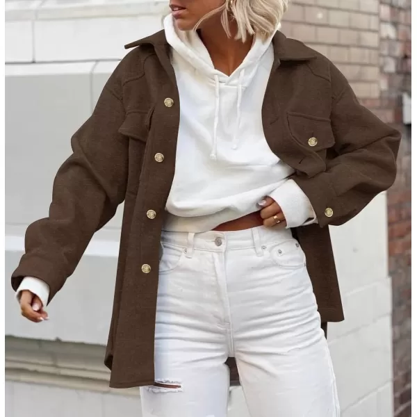 ZESICA Womens Casual Trench Coat Long Sleeve Lapel Button Down Belted Jacket Outerwear Peacoat with PocketsCoffee
