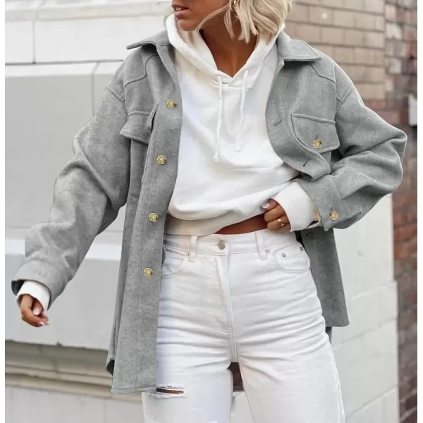 ZESICA Womens Casual Trench Coat Long Sleeve Lapel Button Down Belted Jacket Outerwear Peacoat with PocketsGrey