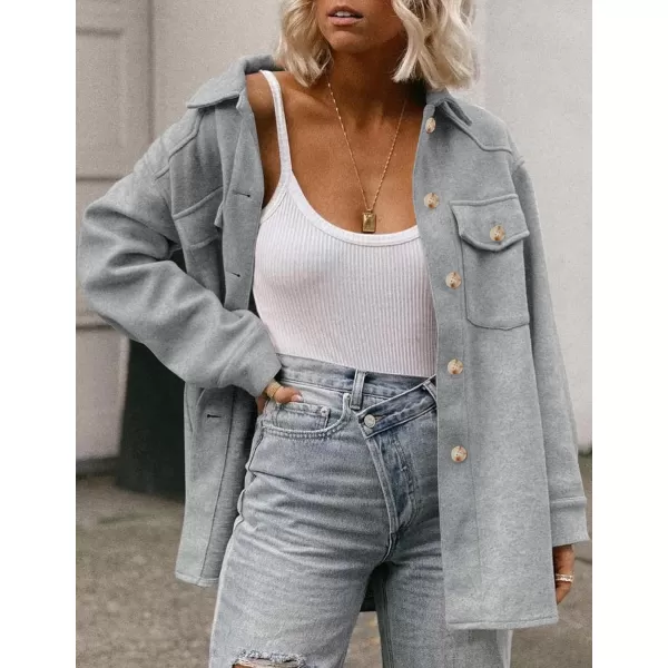 ZESICA Womens Casual Trench Coat Long Sleeve Lapel Button Down Belted Jacket Outerwear Peacoat with PocketsGrey