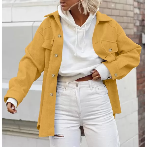ZESICA Womens Casual Trench Coat Long Sleeve Lapel Button Down Belted Jacket Outerwear Peacoat with PocketsLight Yellow