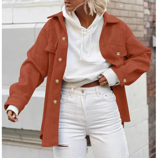 ZESICA Womens Casual Trench Coat Long Sleeve Lapel Button Down Belted Jacket Outerwear Peacoat with PocketsRust