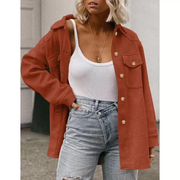 ZESICA Womens Casual Trench Coat Long Sleeve Lapel Button Down Belted Jacket Outerwear Peacoat with PocketsRust