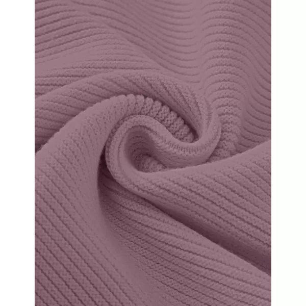ZESICA Womens 2024 Crew Neck Long Lantern Sleeve Casual Loose Ribbed Knit Solid Soft Pullover Sweater TopsDarkviolet